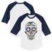 Youth Tiny Turnip White/Navy Houston Astros Sugar Skull 3/4-Sleeve Raglan T-Shirt