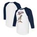 Unisex Tiny Turnip White/Navy Detroit Tigers TT Rex 3/4-Sleeve Raglan T-Shirt