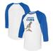 Unisex Tiny Turnip White/Royal Chicago Cubs TT Rex 3/4-Sleeve Raglan T-Shirt