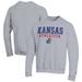 Men's Champion Gray Kansas Jayhawks Athletics Logo Stack Pullover Sweatshirt