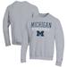 Men's Champion Gray Michigan Wolverines Athletics Logo Stack Pullover Sweatshirt