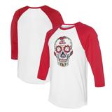 Unisex Tiny Turnip White/Red St. Louis Cardinals Sugar Skull 3/4-Sleeve Raglan T-Shirt