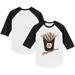 Infant Tiny Turnip White/Black Baltimore Orioles Hot Bats Logo Raglan 3/4 Sleeve T-Shirt
