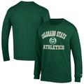 Men's Champion Green Colorado State Rams Athletics Logo Long Sleeve T-Shirt