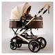 Foldable Pram Carriage,2 in 1 High Landscape Convertible Baby Stroller,Lightweight Newborn Reversible Bassinet Pram,Compact Baby Stroller for Infant & Toddler (Color : Brown)