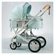 Baby Stroller Newborn Carriage Infant Reversible Bassinet to Luxury Toddler for Boy Girl Compact Single Babies Pram Strollers,Lightweight Newborn Reversible Bassinet Pram (Color : Blue)