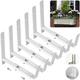 KIVATA Window Box Brackets, Adjustable Planter Box Brackets (6-12 inch), Window Planter Box Brackets, Flower Box Holder, Flower Box Brackets for Railings, Deck, Window, Wall (6 Pack) - White Color