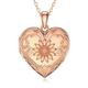 SOULMEET 18k Rose Gold Plated Silver Sunflower Locket Necklace That Holds 2 Picture, I Love You Forever, 18" (Locket only)