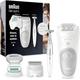 Braun Silk-épil 5 Beauty Set Women's Epilator for Hair Removal, Razor Attachments, Trimmer and Massage for Body Includes Bikini Trimmer, Bag, Gift for Women, 5-825, White/Grey