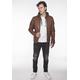 Lederjacke MUSTANG "31020187", Herren, Gr. M, braun (brandy), Obermaterial: 100% Leder, Lamm / Innenfutter: 100% Baumwolle / Kapuze: 100% Baumwolle / Ärmelfutter: 100% Polyester, ohne Bündchen, Jacken