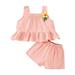 ZHAGHMIN Toddler Summer Outfit Toddler Girls Summer Sleeveless Flower Prints Tops Vest Shorts 2Pcs Outfits for Children Clothes Swaddles for Girls Womens Checke Outfit Crop Top Hoodie Pants Set Baby