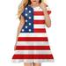 TAIAOJING Toddler Girl Dress Kids Baby Girls Spring Summer Print Ruffle Short Sleeve Fashion American Independence Day Princess Dress