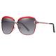 Barcur Polarised Sunglasses Womens Luxury Style Oversize Frame Large Gradient Lens (Red/Gradient Gray)