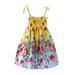 ZHAGHMIN Girls Denim Dress Toddler Kids Girls Floral Bohemian Flowers Sleeveless Beach Straps Dress Princess Clothes 1St Birthday Girl Dress Bunny Dress Toddler Girl Dresses Kids 7-8 Girls Clothes A