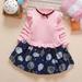SDJMa Toddler Kids Baby Girls Ruched Bow Floral Patchwork Princess Dresses Clothes
