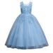 TAIAOJING Toddler Baby Girls Dress Flowers Little Tulle Lace Wedding Party For Kids Formal Birthday Princess Dresses Maxi Gown Sundress 5-6 Years