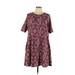 Agnes & Dora Casual Dress - A-Line Crew Neck Short sleeves: Burgundy Dresses - Women's Size Large