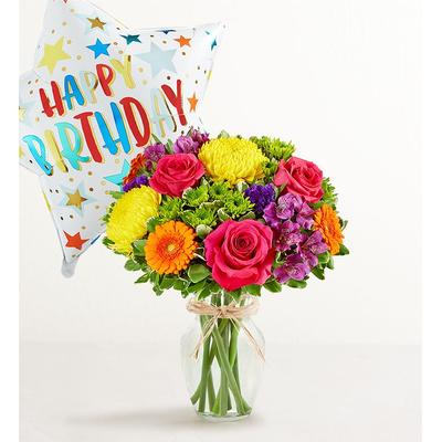 1-800-Flowers Everyday Gift Delivery Fields Of Europe Celebration W/ Jumbo Birthday Balloon Large