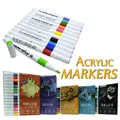 Marqueurs acryliques colorés 12/60 feutres peinture art pour tissu bricolage céramique verre