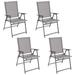 Costway Set of 4 Patio Folding Chair Set with Rustproof Metal Frame-Gray