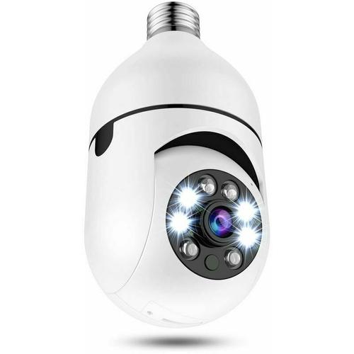 FVO - berwachungskamera mit Glühbirne, 360-Grad-Schwenk-/Neige-IP-Kamera,