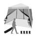 10 x 10 Feet Pop Up Canopy with Mesh Sidewalls and Roller Bag - 10 x 10 x 7.8-8.4 ft (L x W x H)