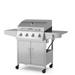 50000BTU 5-Burner Propane Gas Grill with Side Burner and 2 Prep Tables-Silver - 52.5" x 22" x 43" (L x W x H)