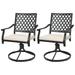 2 Pieces Patio 360° Swivel Dining Chairs with Rocker and Cushioned Armrest - 23" x 23" x 35" (L x W x H)