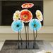 6-Piece Flower Garden Handcrafted Art Glass Decor With Stand