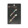 Hairitage Slide-Proof Jeweled Bobby Pins for Women & Girls | Decorative Hair Styling Bobby Pins for All Hair Types | Multicolor 2PC