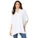 Plus Size Women's Button-Down Textured Knit Tunic. by Roaman's in White (Size 18/20)