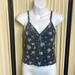 American Eagle Outfitters Tops | American Eagle Outfitters Floral Tank Top Or Crop Top Size Xs | Color: Gray/White | Size: Xs