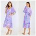 Anthropologie Dresses | Anthropologie Plenty By Tracy Reese Puff-Sleeve Midi Dress Size Small $188. | Color: Blue/Purple | Size: S