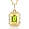 CDE Square Birthstone Necklace for Women 18k Gold Plated S925 Sterling Silver Dainty Tiny Pendant Necklaces Anniversary Birthday Christmas Jewelry Gifts for Women Wife Mom Girlfriend
