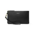 DORIS&JACKY Leather Wristlet Clutch Wallet Cute Small Pouch Bag With Strap, 1-cowhide-black