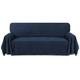 Ruccit Navy Blue Sofa Cover Throw 2 Seater Sofa Throw Blanket Multi-Functional Slipcover Tassels Patterned Sofa Protector Throw Sofa Throws for Settees Couch Sofa Bed Decoration 230(L) X180(W) cm