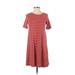 Gap Casual Dress - A-Line Crew Neck Short sleeves: Red Print Dresses - Women's Size X-Small