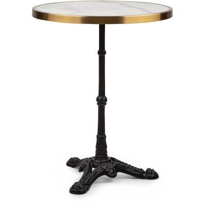 Table de bistrot Blumfeldt style art nouveau - 57,5 x 72 cm (øxh) - plateau rond en marbre - noir ,