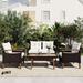 4-Piece Outdoor Patio Seating Set, PE Rattan Patio Sofa Set