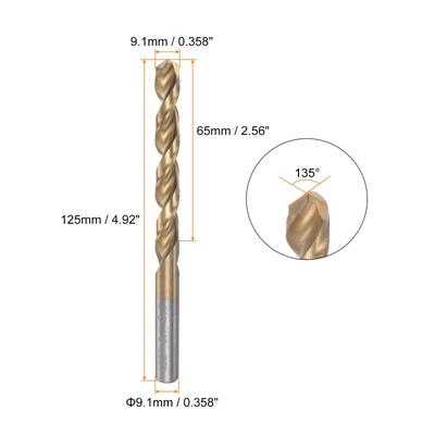 1pcs Titanium Coated M42 High Speed Steel Cobalt (HSS) Twist Drill Bit
