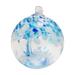 Tree of Life - Aqua Hand Blown Art Glass Ornament-4"D - 4 inch