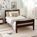 Twin Size Wood Platform Bed with Vintage Headboard & Footboard, Solid wood Slats Support, Rustic Style Bedroom Furniture