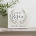 Personalization Mall He is Risen Personalized Easter Shelf Block Wood in Brown/White | 5 H x 5 W x 1.75 D in | Wayfair 25724