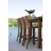 Summer Classics Croquet 30" Patio Bar Stool w/ Cushion Wood in Brown/White | 44.875 H x 16.875 W x 22 D in | Wayfair 28384+C0366457N