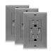 TOPGREENER 15 Amp Tamper Resistant Residential Decorator USB Outlet Dual Type A w/ Wall Plate (3-Pack) in Gray | Wayfair TU2153A-GYWP3P