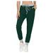 Mrat Pants For Women Dressy Full Length Pants Ladies Casual Jogging Pants with Drawstring Pockets Soft Trousers Sport Pants Female Comfy Pants Trendy Army Green XL