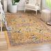 Blue/Indigo 94 x 0.33 in Area Rug - Langley Street® Alkire Floral Yellow/Indigo Blue/Red Rust Area Rug Polypropylene | 94 W x 0.33 D in | Wayfair