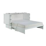 Wildon Home® Aabia Queen Solid Wood Storage Murphy Bed w/ Mattress Wood in White | 40.75 H x 65.5 W x 30.38 D in | Wayfair