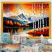 Red Barrel Studio® Red & Orange Birch Trees by the Lake III - Graphic Art on Canvas Metal in Black/Gray/Orange | 24 H x 32 W x 1 D in | Wayfair