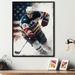 Red Barrel Studio® Hockey Player on Ice II - Graphic Art on Canvas Metal in Blue/Red/White | 40 H x 30 W x 1.5 D in | Wayfair